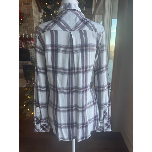 Rails Hunter Plaid Soft Flannel Cream Red Gray Medium Good - Picture 5 of 9